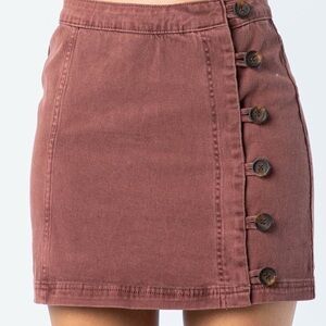Button-Front Mauve Skirt
